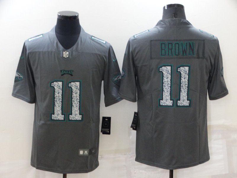 Men Philadelphia Eagles #11 Brown 2022 Nike Gray Fashion Static Limited NFL Jersey